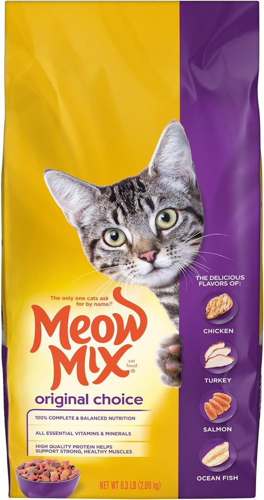 Meow Mix Original Choice Dry Cat Food, 6.3 Pound, Complete & Balanced Nutrition